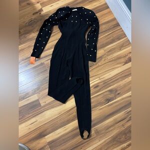 Alberto Makali Black Garment with Gold Details